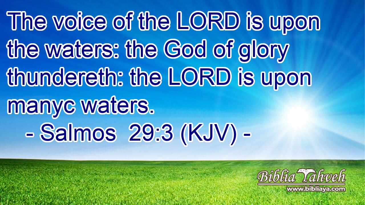 The voice of the LORD is upon the waters: the God of glory thundereth: the LORD is upon manyc waters.