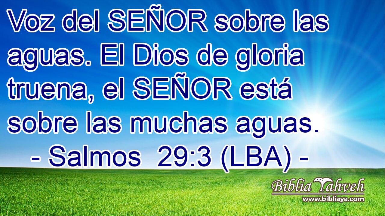 Voz del SEÑOR sobre las aguas. El Dios de gloria truena, el SEÑOR está sobre las muchas aguas.