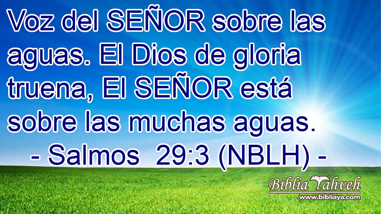  Voz del SEÑOR sobre las aguas. El Dios de gloria truena, El SEÑOR está sobre las muchas aguas. 