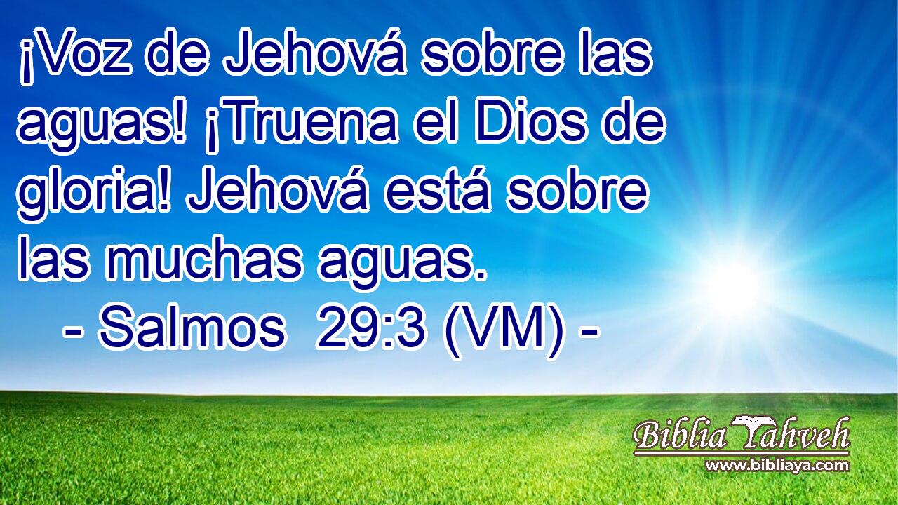  ¡Voz de Jehová sobre las aguas! ¡Truena el Dios de gloria! Jehová está sobre las muchas aguas. 