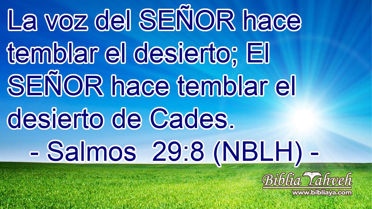  La voz del SEÑOR hace temblar el desierto; El SEÑOR hace temblar el desierto de Cades. 
