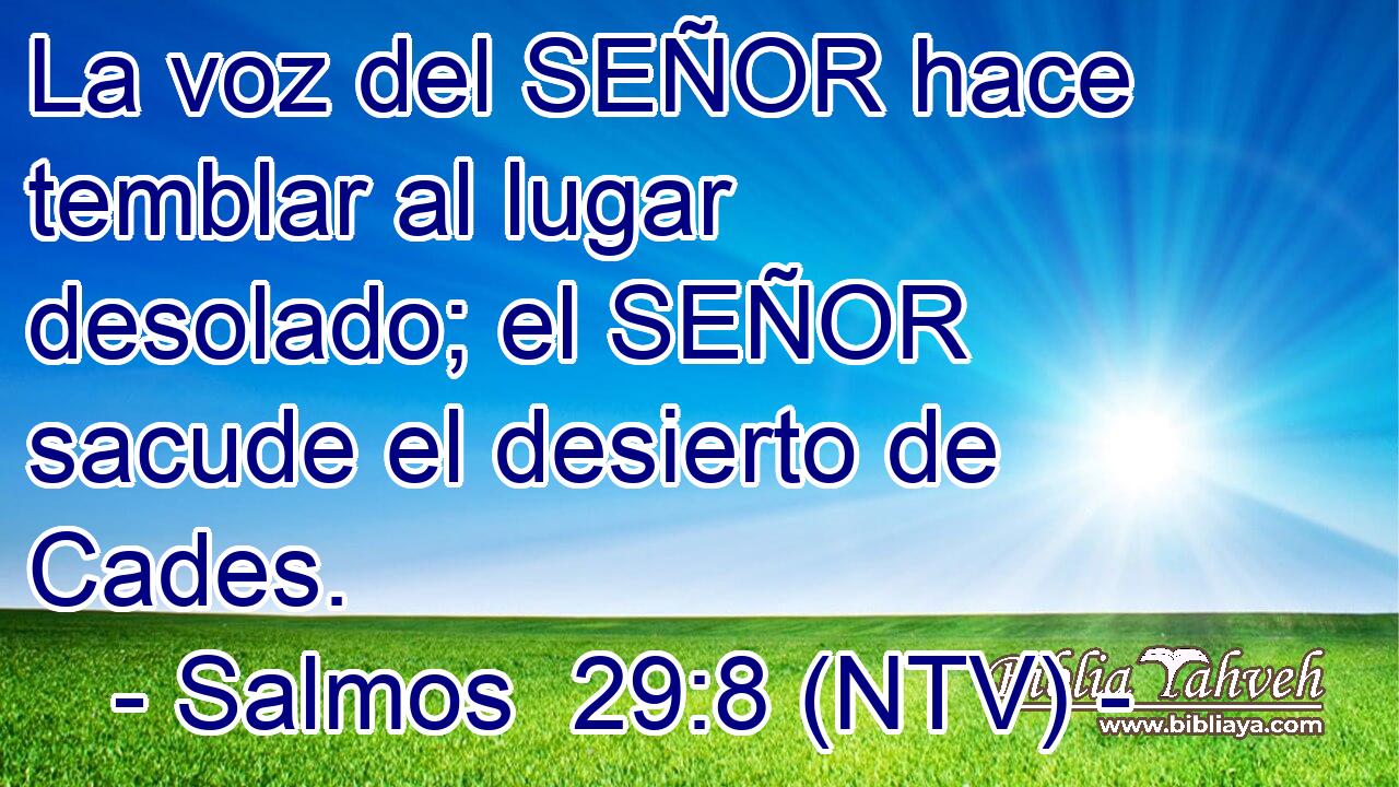 La voz del SEÑOR hace temblar al lugar desolado; el SEÑOR sacude el desierto de Cades.