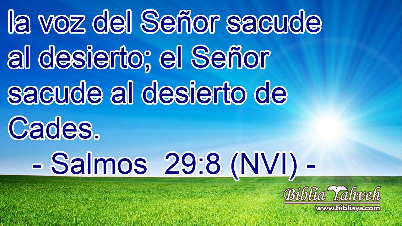  la voz del Señor sacude al desierto; el Señor sacude al desierto de Cades. 