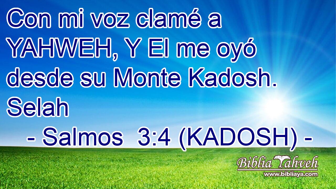  Con mi voz clamé a YAHWEH, Y El me oyó desde su Monte Kadosh. Selah 