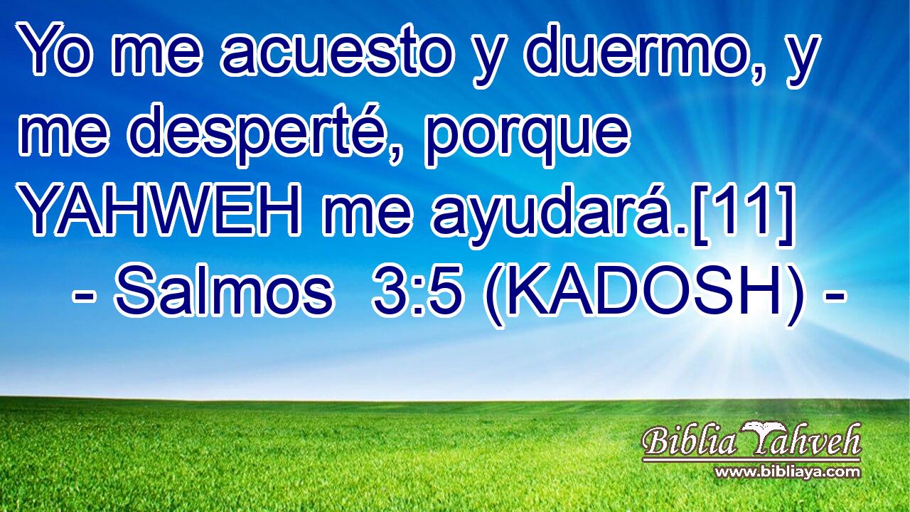  Yo me acuesto y duermo, y me desperté, porque YAHWEH me ayudará.[11] 