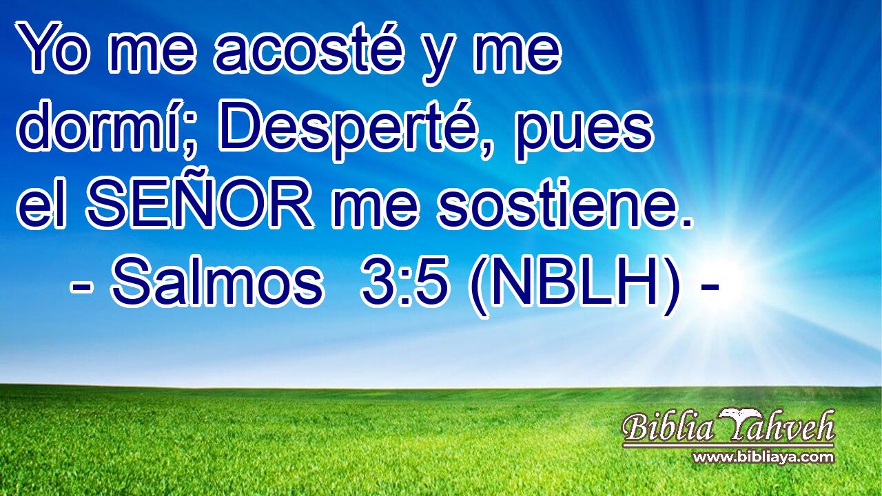  Yo me acosté y me dormí; Desperté, pues el SEÑOR me sostiene. 