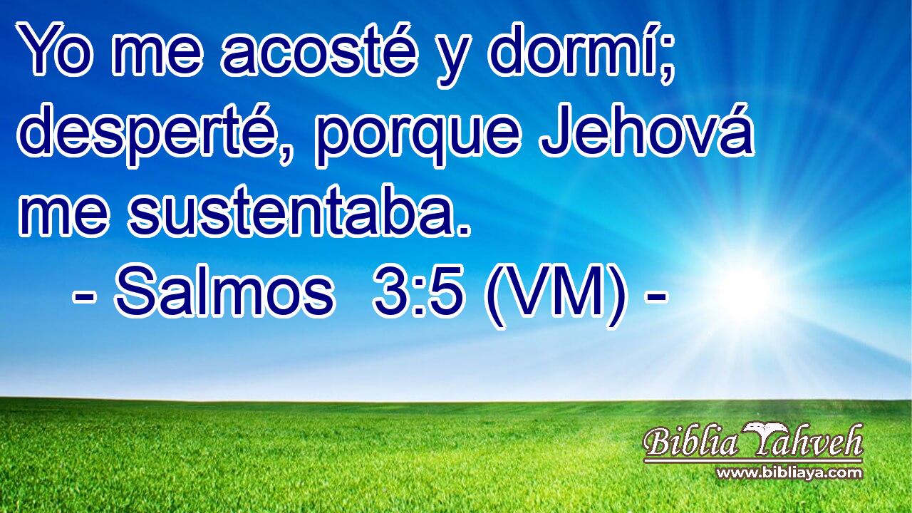  Yo me acosté y dormí; desperté, porque Jehová me sustentaba. 