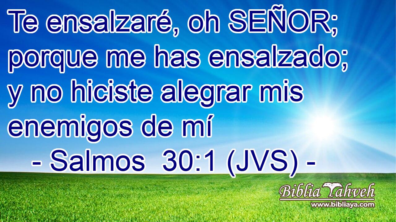 Te ensalzaré, oh SEÑOR; porque me has ensalzado; y no hiciste alegrar mis enemigos de mí