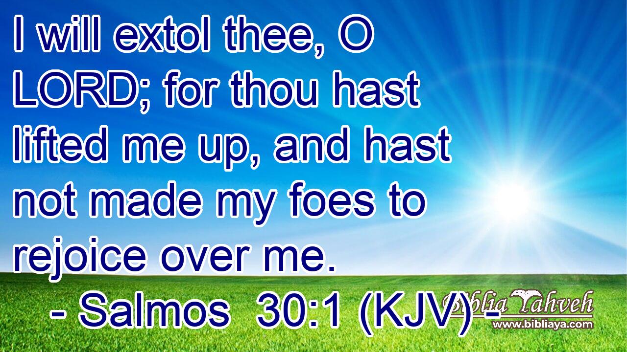 I will extol thee, O LORD; for thou hast lifted me up, and hast not made my foes to rejoice over me.