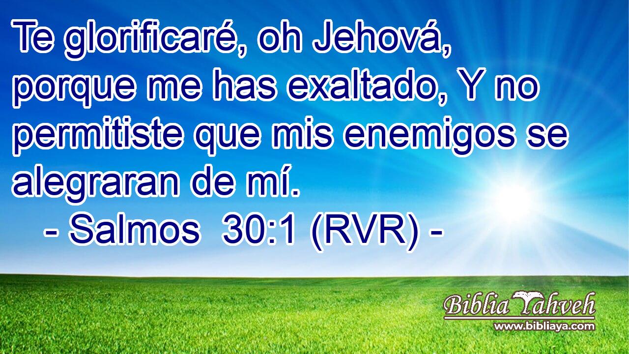Te glorificaré, oh Jehová, porque me has exaltado, Y no permitiste que mis enemigos se alegraran de mí.