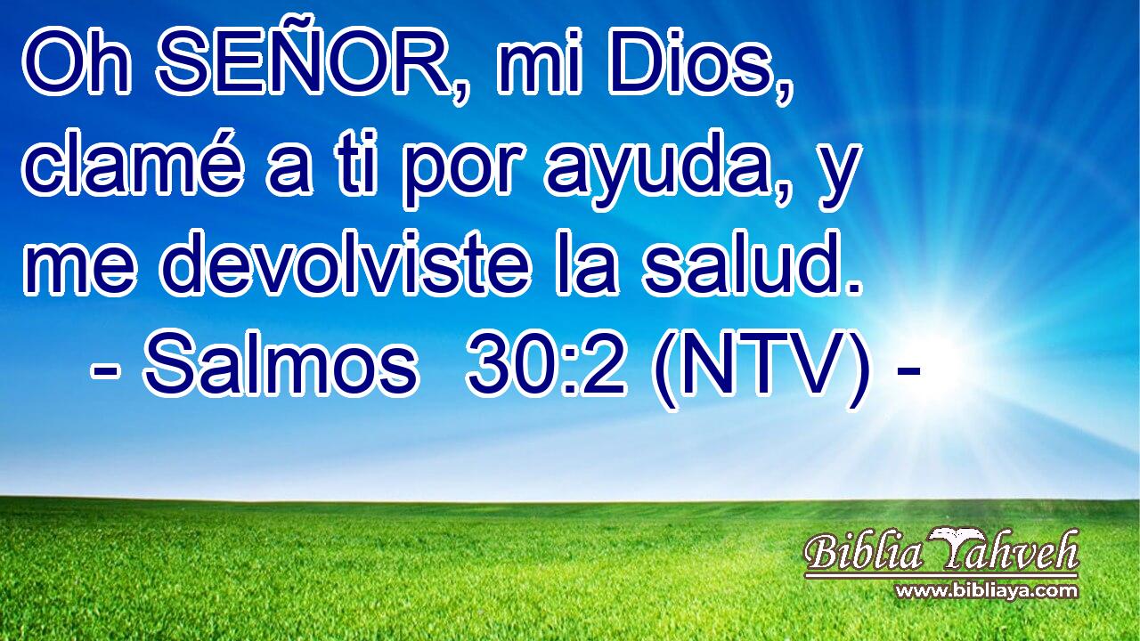 Oh SEÑOR, mi Dios, clamé a ti por ayuda, y me devolviste la salud.