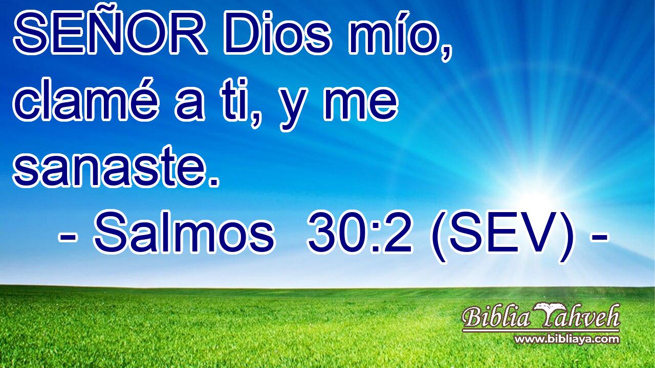 SEÑOR Dios mío, clamé a ti, y me sanaste.