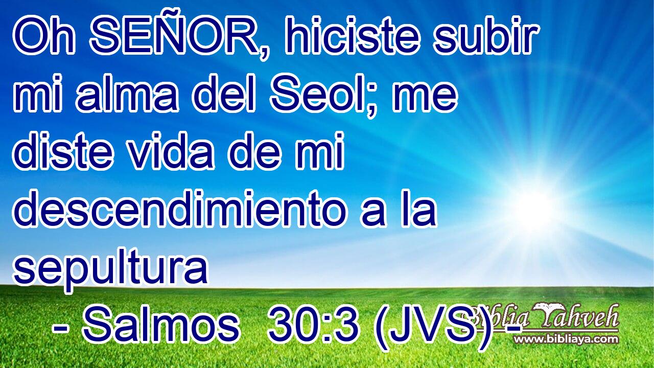 Oh SEÑOR, hiciste subir mi alma del Seol; me diste vida de mi descendimiento a la sepultura