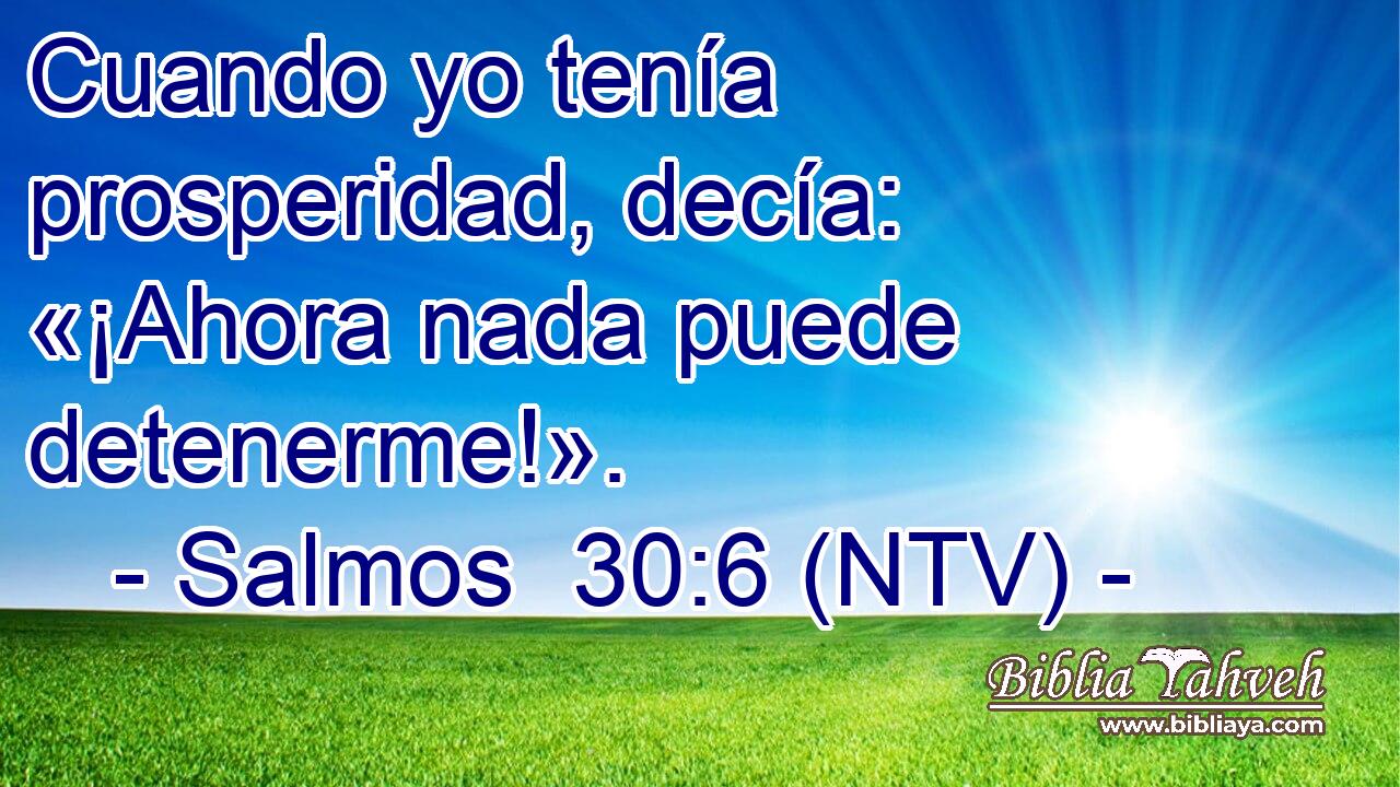 Cuando yo tenía prosperidad, decía: «¡Ahora nada puede detenerme!».