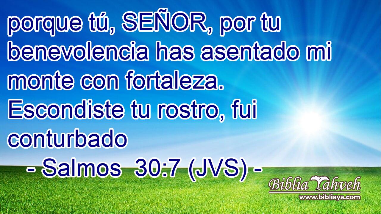 porque tú, SEÑOR, por tu benevolencia has asentado mi monte con fortaleza. Escondiste tu rostro, fui conturbado