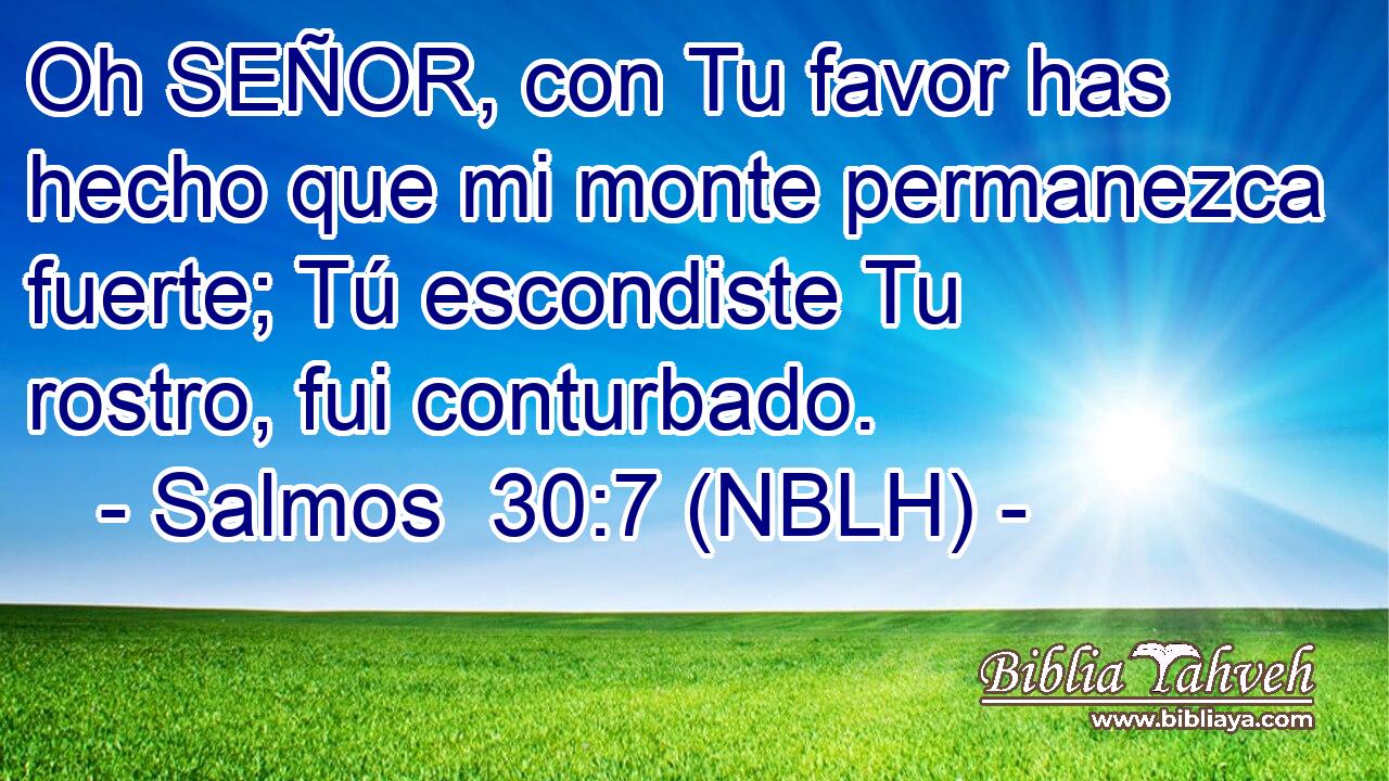  Oh SEÑOR, con Tu favor has hecho que mi monte permanezca fuerte; Tú escondiste Tu rostro, fui conturbado. 