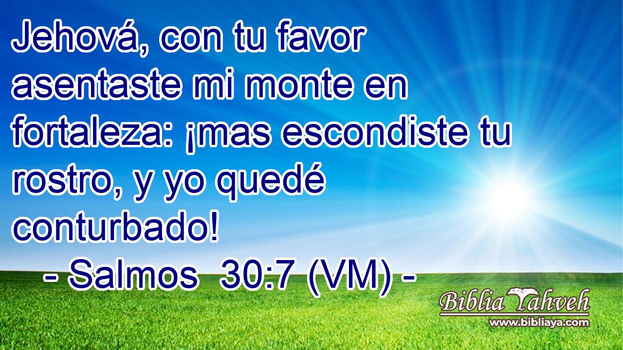  Jehová, con tu favor asentaste mi monte en fortaleza: ¡mas escondiste tu rostro, y yo quedé conturbado! 