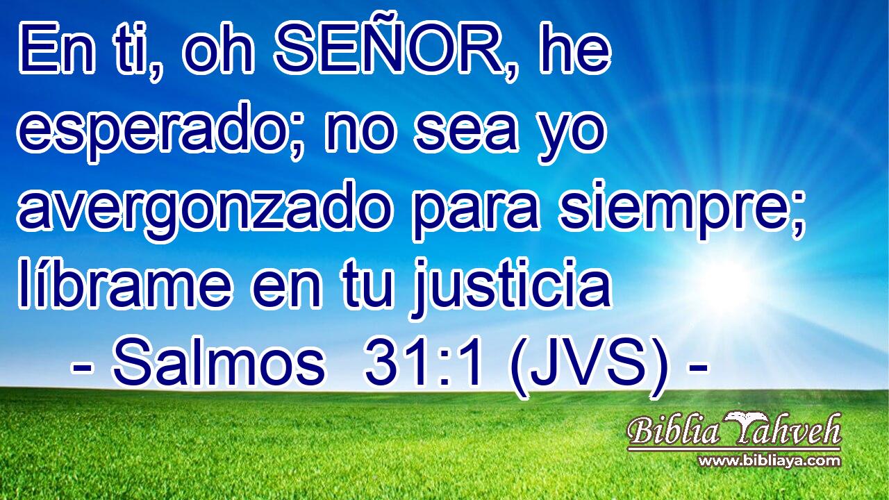 En ti, oh SEÑOR, he esperado; no sea yo avergonzado para siempre; líbrame en tu justicia