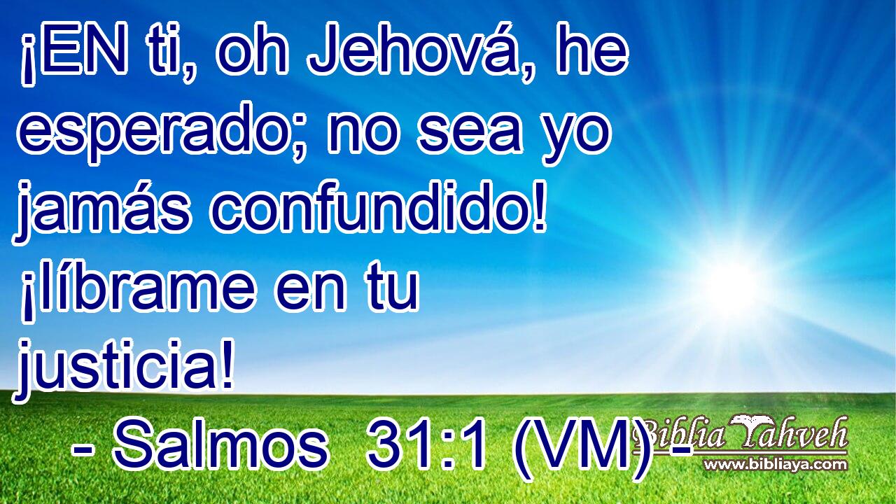  ¡EN ti, oh Jehová, he esperado; no sea yo jamás confundido! ¡líbrame en tu justicia! 