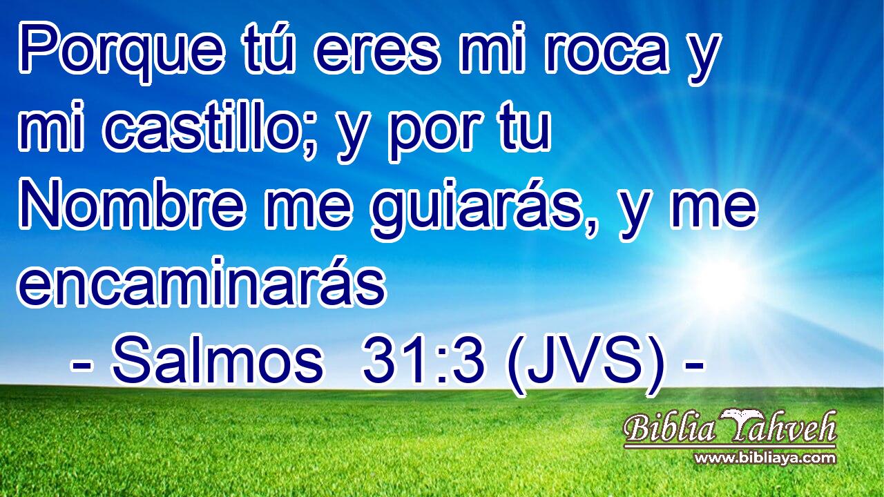 Porque tú eres mi roca y mi castillo; y por tu Nombre me guiarás, y me encaminarás