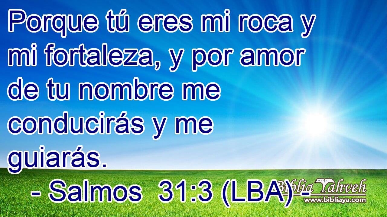 Porque tú eres mi roca y mi fortaleza, y por amor de tu nombre me conducirás y me guiarás.