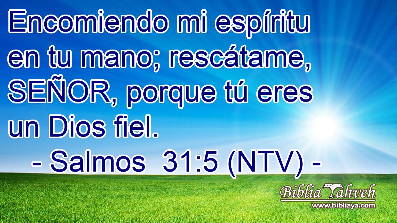 Encomiendo mi espíritu en tu mano; rescátame, SEÑOR, porque tú eres un Dios fiel.
