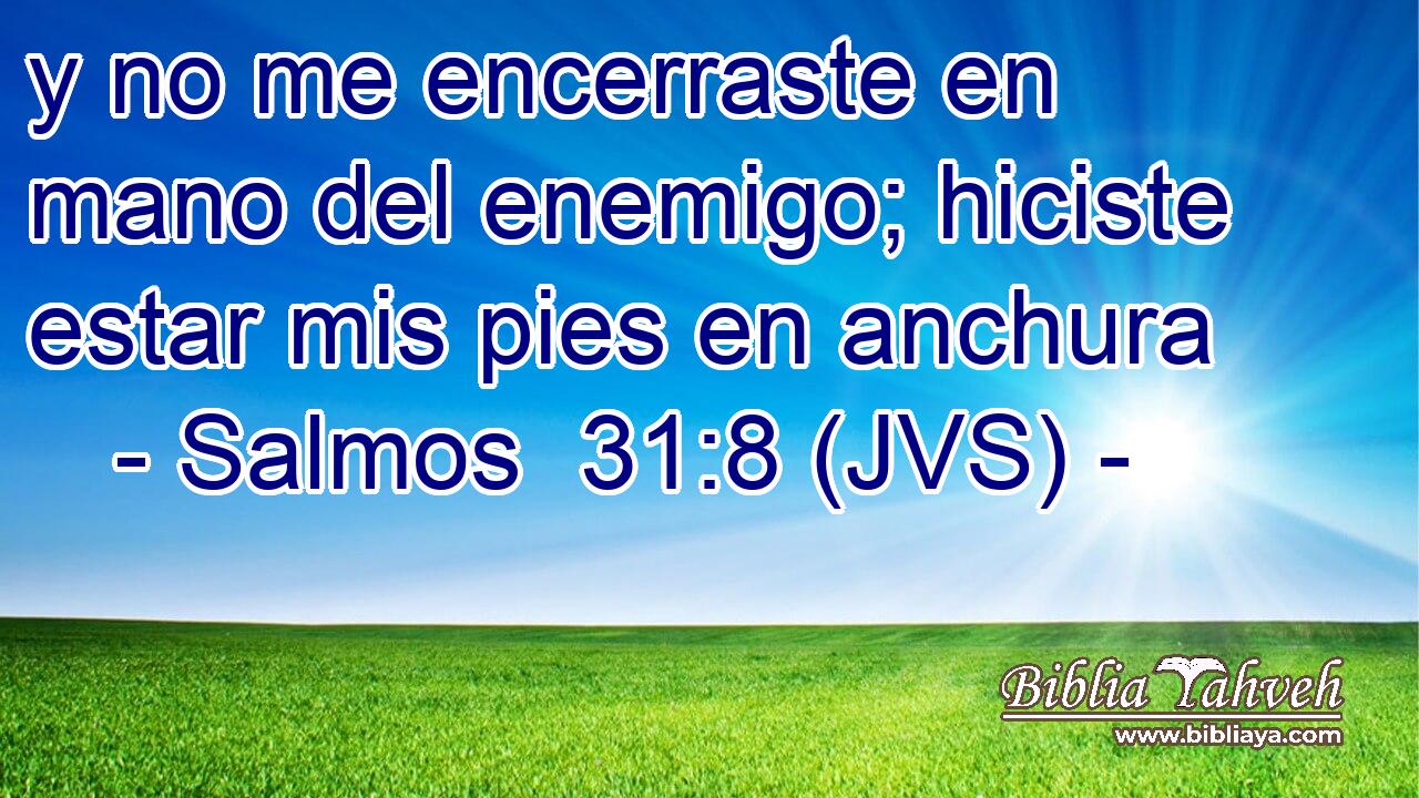 y no me encerraste en mano del enemigo; hiciste estar mis pies en anchura