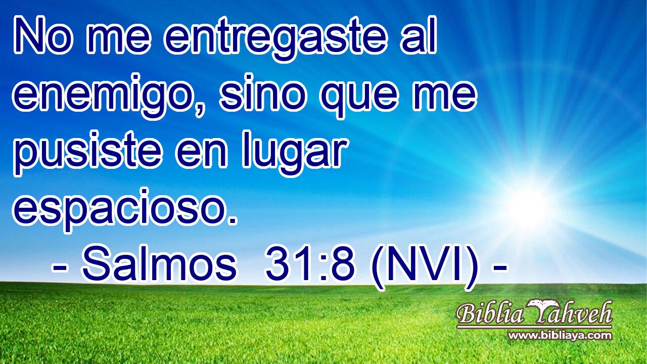  No me entregaste al enemigo, sino que me pusiste en lugar espacioso. 