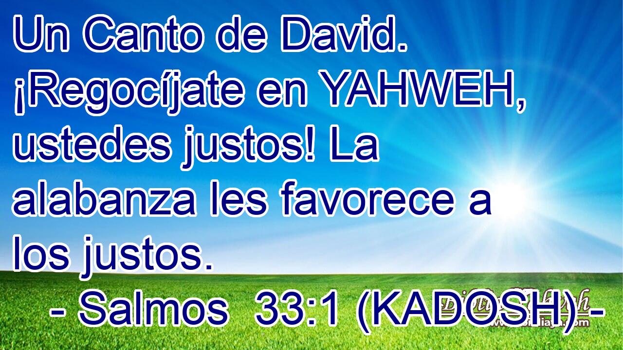  Un Canto de David. ¡Regocíjate en YAHWEH, ustedes justos! La alabanza les favorece a los justos. 
