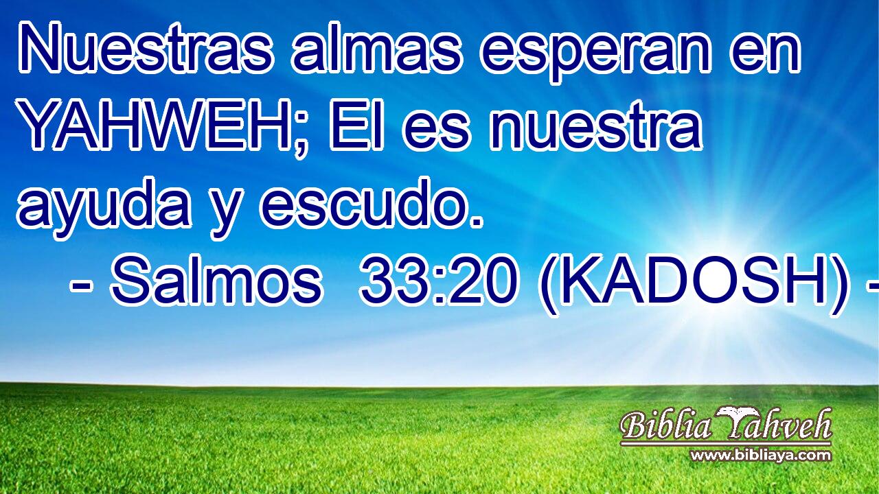  Nuestras almas esperan en YAHWEH; El es nuestra ayuda y escudo. 