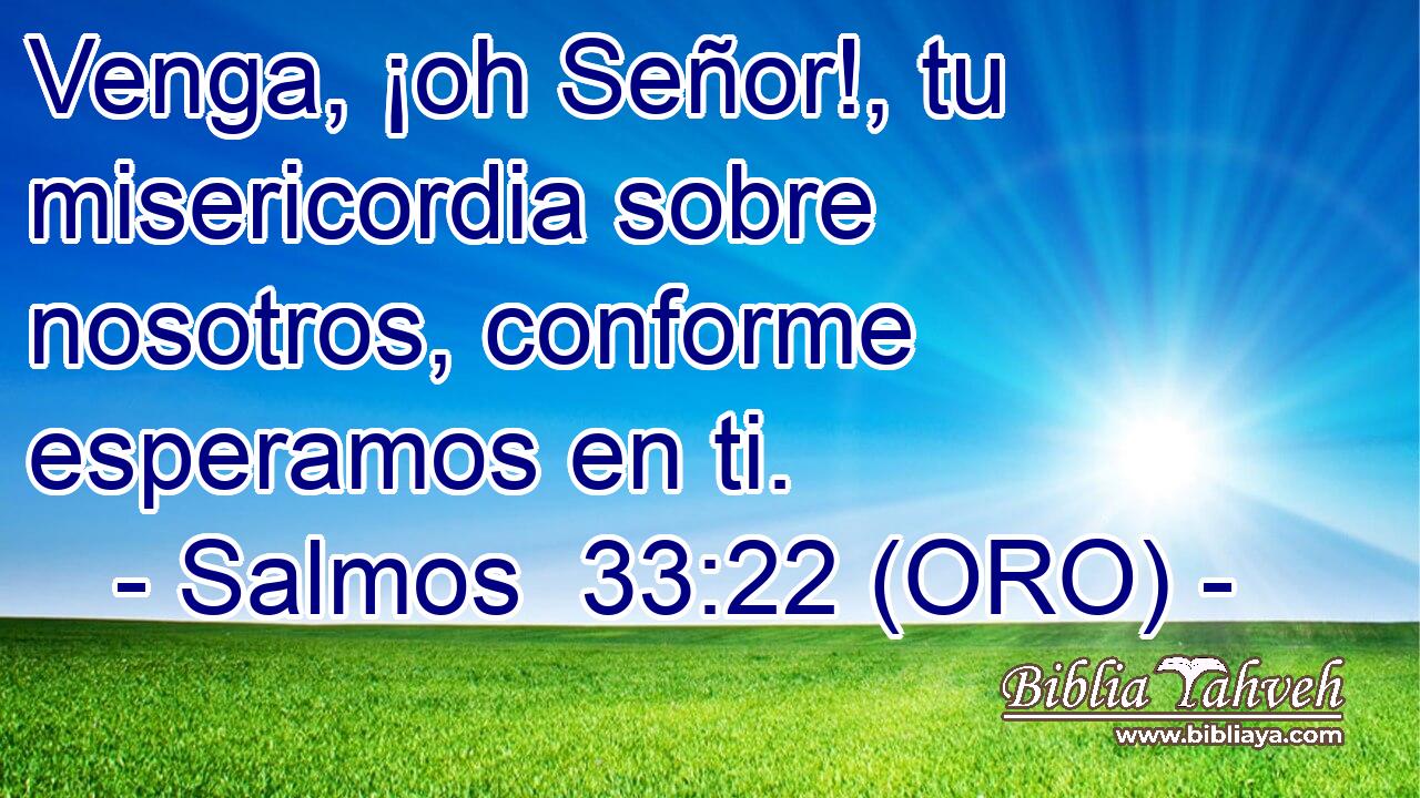  Venga, ¡oh Señor!, tu misericordia sobre nosotros, conforme esperamos en ti. 