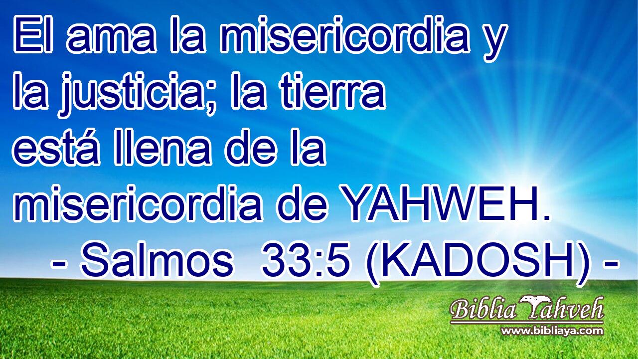  El ama la misericordia y la justicia; la tierra está llena de la misericordia de YAHWEH. 