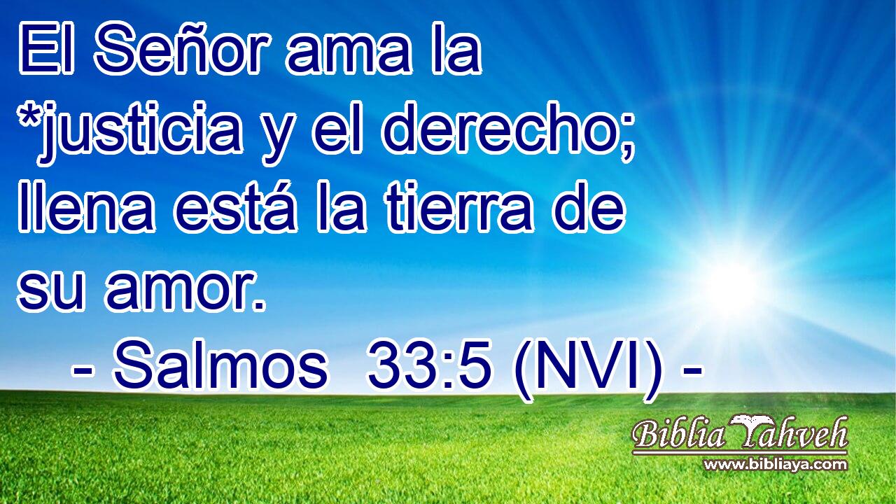  El Señor ama la *justicia y el derecho; llena está la tierra de su amor. 