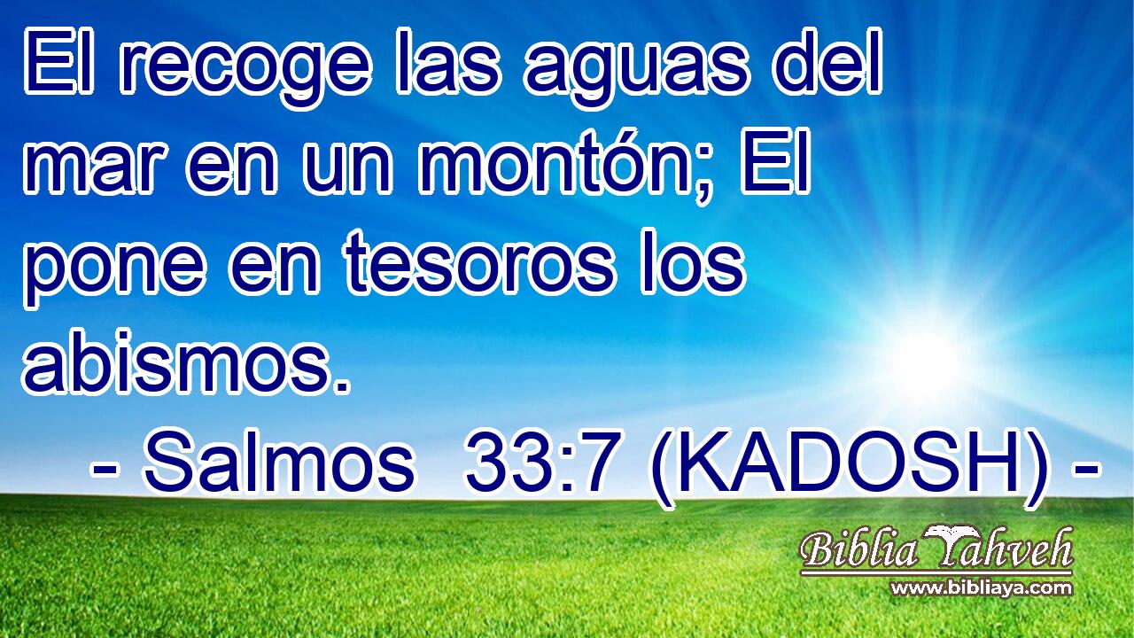  El recoge las aguas del mar en un montón; El pone en tesoros los abismos. 