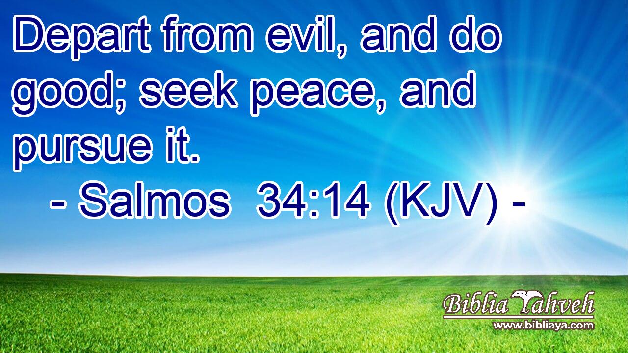 Depart from evil, and do good; seek peace, and pursue it.