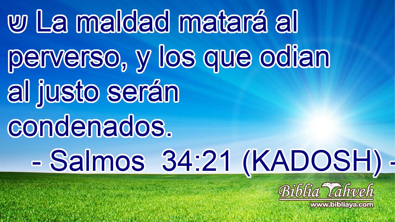  ש La maldad matará al perverso, y los que odian al justo serán condenados. 