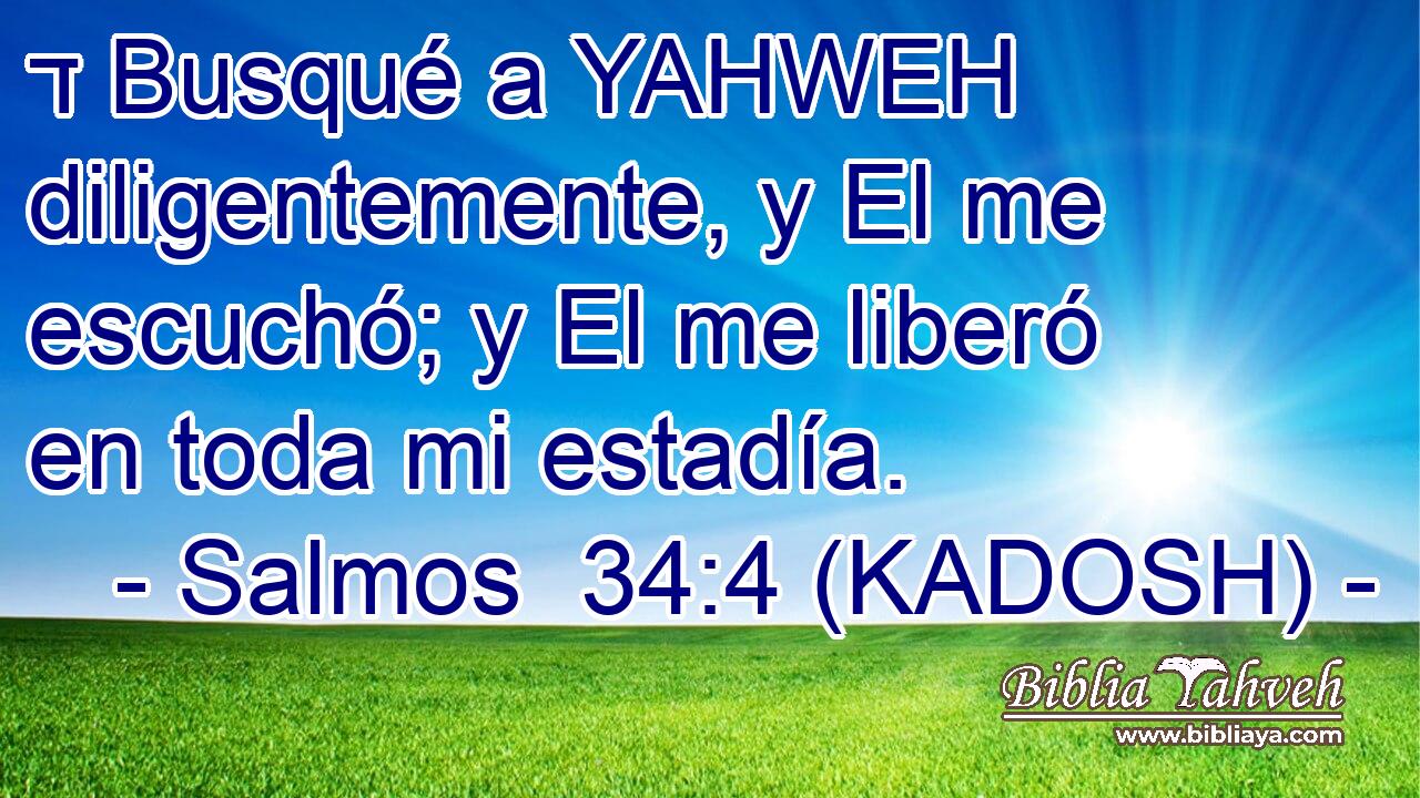  ד Busqué a YAHWEH diligentemente, y El me escuchó; y El me liberó en toda mi estadía. 