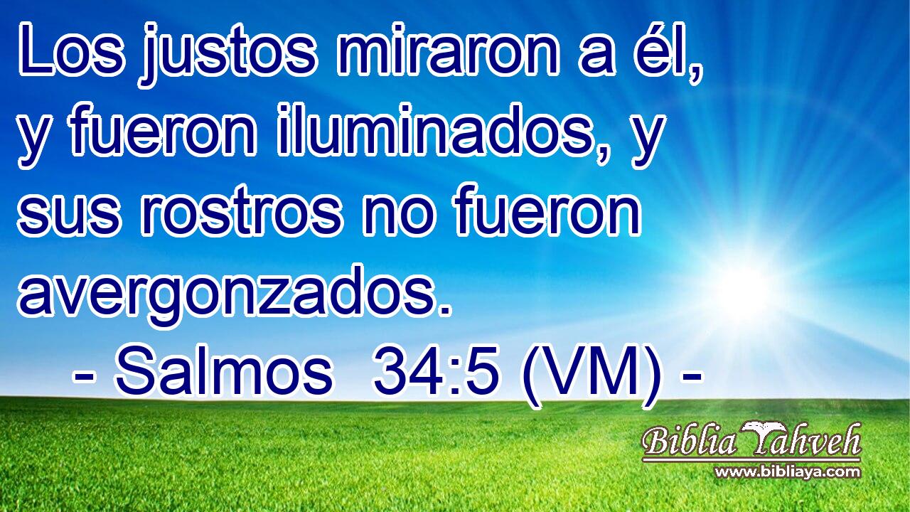  Los justos miraron a él, y fueron iluminados, y sus rostros no fueron avergonzados. 