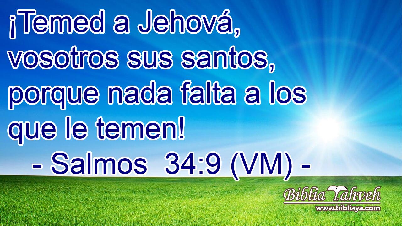 ¡Temed a Jehová, vosotros sus santos, porque nada falta a los que le temen! 