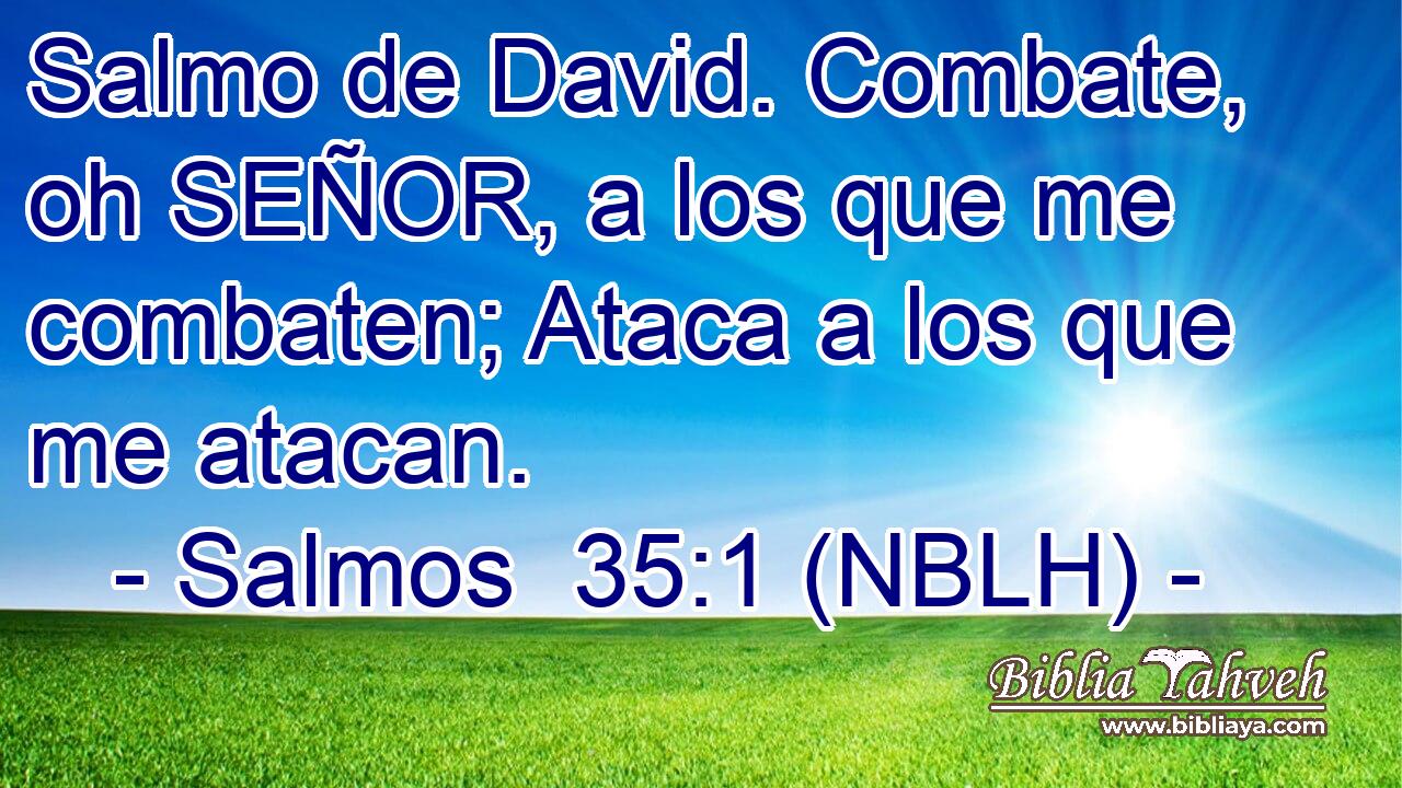  Salmo de David. Combate, oh SEÑOR, a los que me combaten; Ataca a los que me atacan. 
