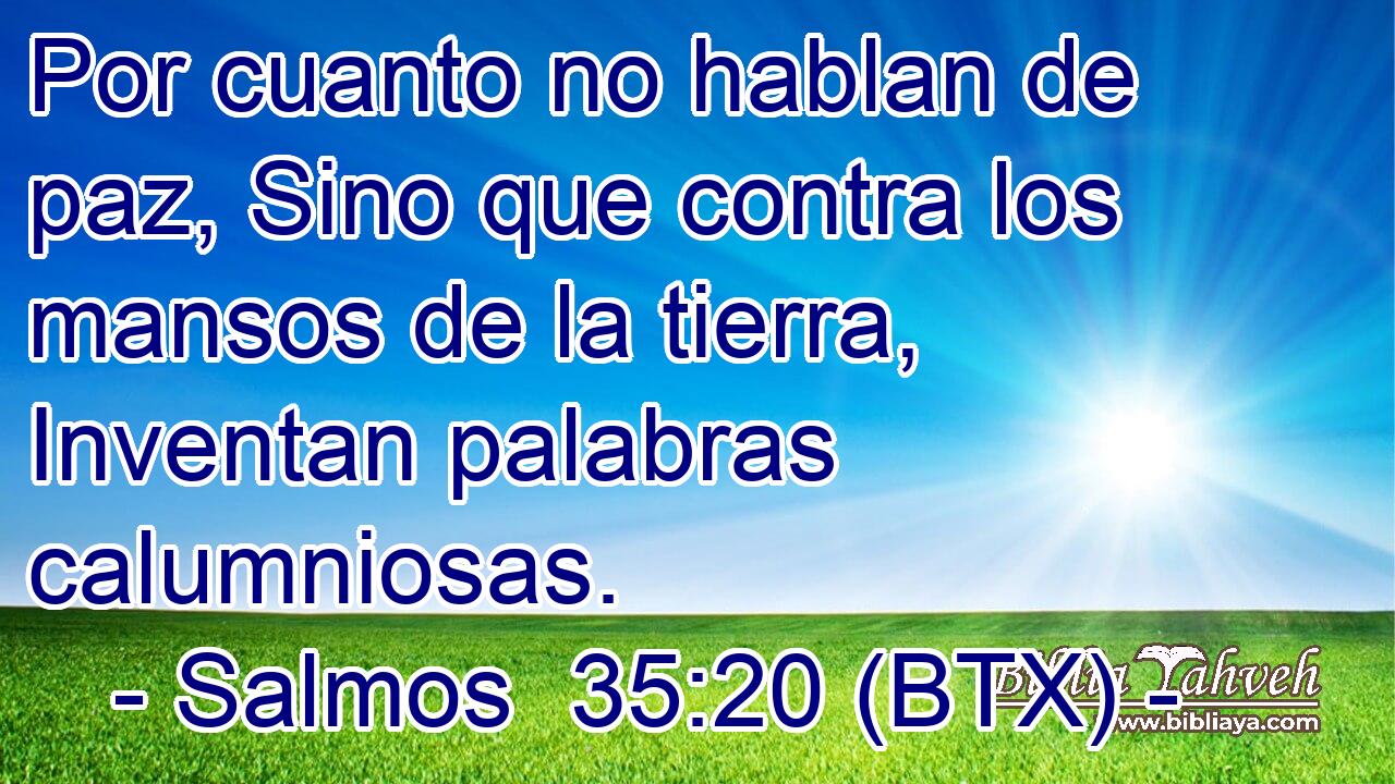 Por cuanto no hablan de paz, Sino que contra los mansos de la tierra, Inventan palabras calumniosas.