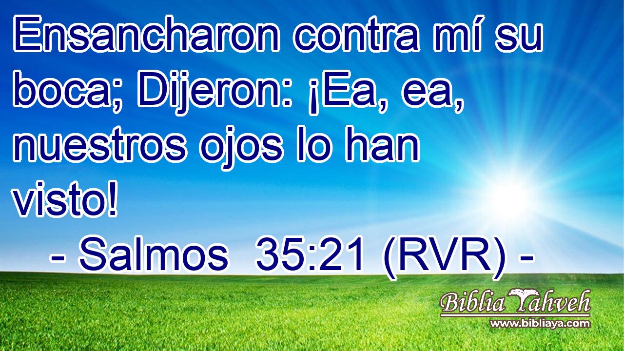 Ensancharon contra mí su boca; Dijeron: ¡Ea, ea, nuestros ojos lo han visto!
