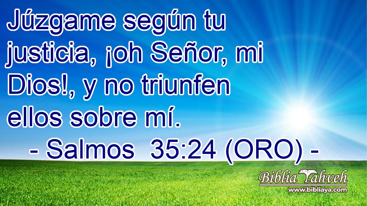  Júzgame según tu justicia, ¡oh Señor, mi Dios!, y no triunfen ellos sobre mí. 