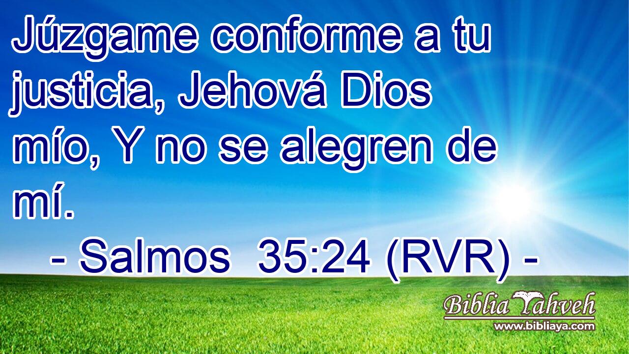 Júzgame conforme a tu justicia, Jehová Dios mío, Y no se alegren de mí.