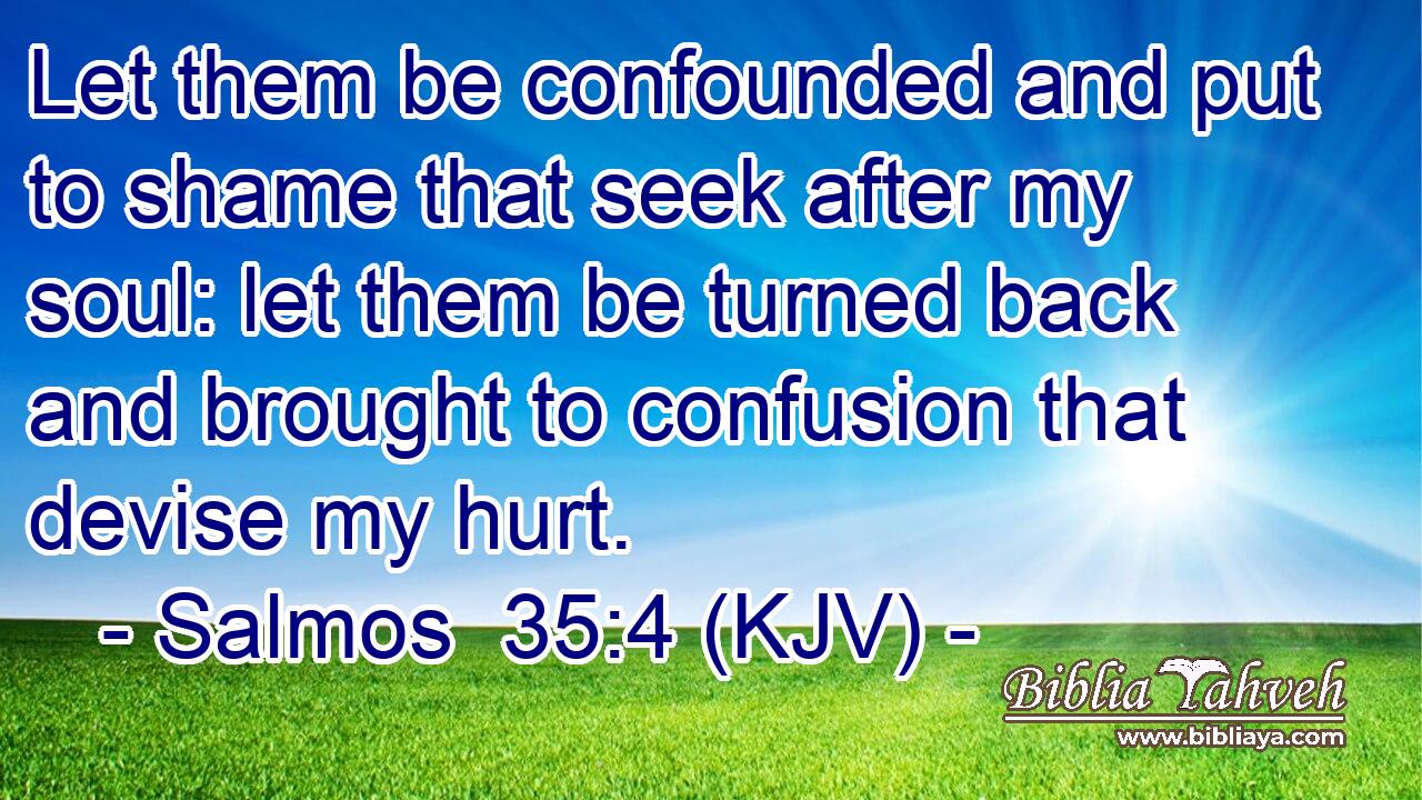 Let them be confounded and put to shame that seek after my soul: let them be turned back and brought to confusion that devise my hurt.