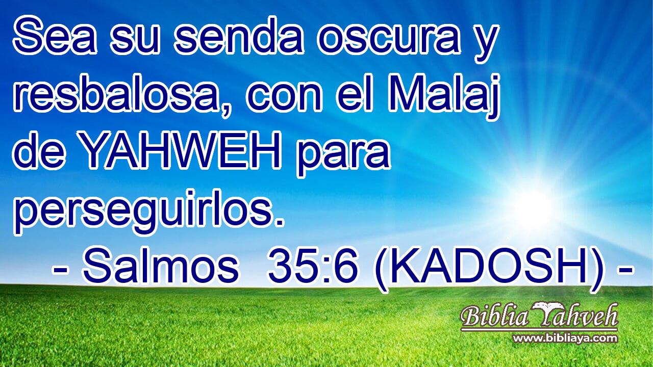  Sea su senda oscura y resbalosa, con el Malaj de YAHWEH para perseguirlos. 