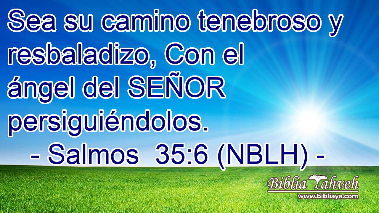  Sea su camino tenebroso y resbaladizo, Con el ángel del SEÑOR persiguiéndolos. 