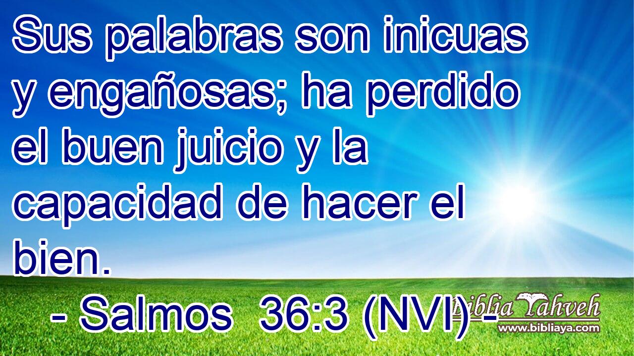  Sus palabras son inicuas y engañosas; ha perdido el buen juicio y la capacidad de hacer el bien. 