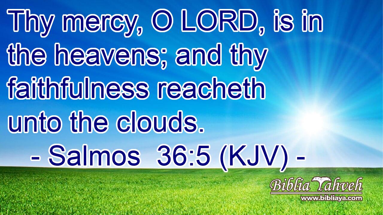 Thy mercy, O LORD, is in the heavens; and thy faithfulness reacheth unto the clouds.