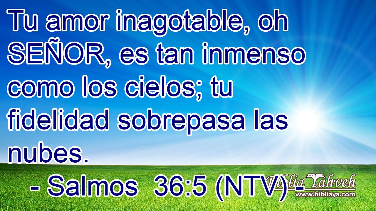 Tu amor inagotable, oh SEÑOR, es tan inmenso como los cielos; tu fidelidad sobrepasa las nubes.